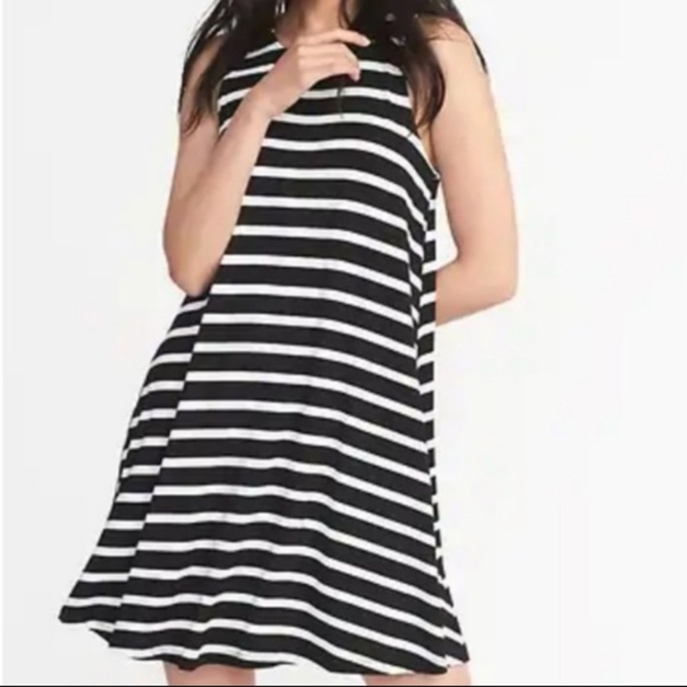 Old Navy Stripped Tank Dress Black and White Small